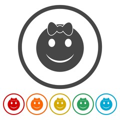 Fototapeta premium Smile logo set. Happy circle
