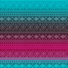 Seamless vector tribal texture. Vintage ethnic seamless backdrop. Tribal seamless texture.  Striped vintage boho fashion style pattern background with tribal shape elements.