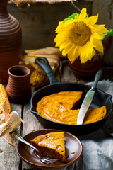  PUMPKIN SKILLET CORNBREAD.