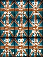 Photo collage of various Keep Calm Messages
