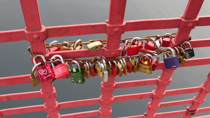 Love locks at a brigde