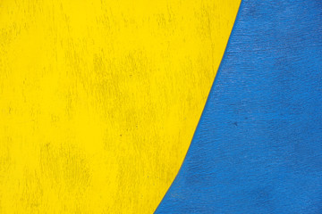 colored wooden wall of blue and yellow