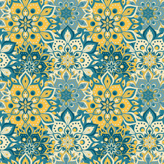 Seamless hand drawn mandala pattern. Vintage elements in oriental style. Texture for wallpapers, backgrounds and page fill. Islam, arabic, indian, turkish,ottoman, asian motifs. Vector illustration.