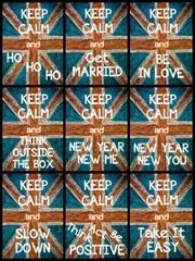 Photo collage of various Keep Calm Messages