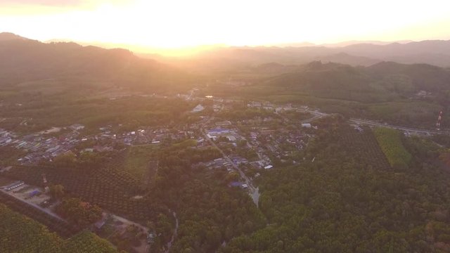 new view point in Phang Nga province at Baan Hinrom near Samed Nangshe view point photo from drone can see many islands in Phang Nga gulf