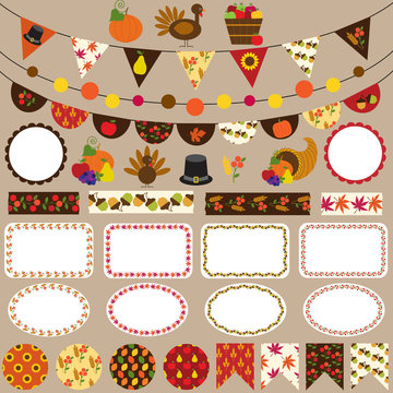 thanksgiving bunting clipart