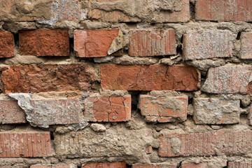 destroyed brick wall