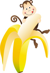 Monkey with banana