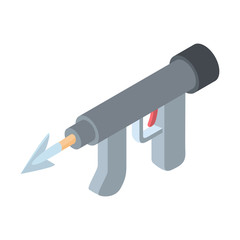 Underwater fishing speargun icon in cartoon style isolated on white background vector illustration