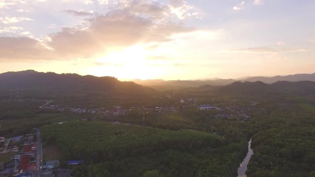 new view point in Phang Nga province at Baan Hinrom near Samed Nangshe view point photo from drone can see many islands in Phang Nga gulf
