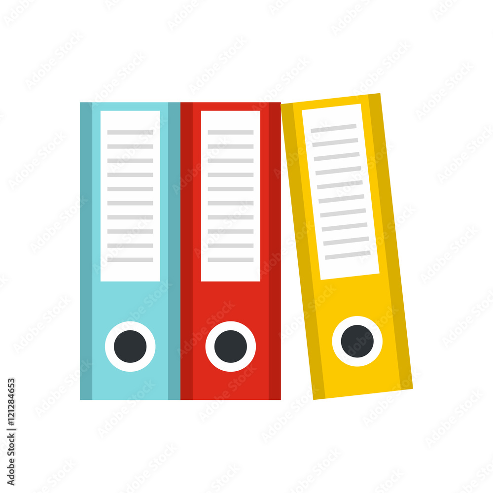 Poster documentation in folders icon in flat style isolated on white background. storage symbol vector illu
