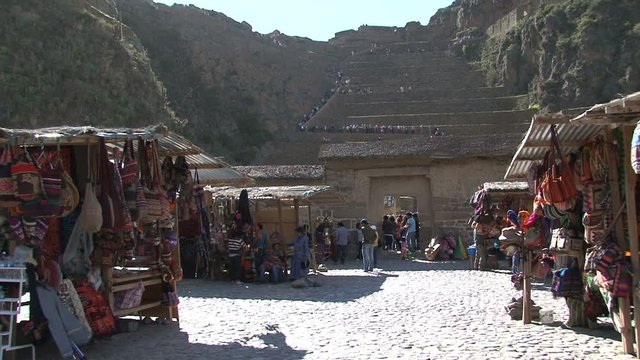 Typical Peruvian market in Ollantaytambo