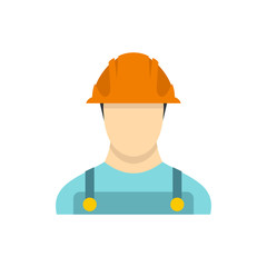 Builder icon in flat style isolated on white background. People symbol vector illustration