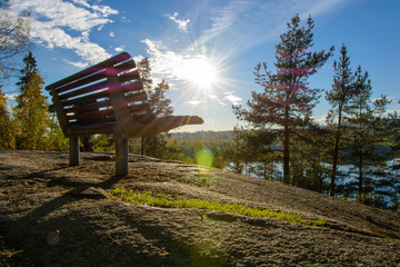 bench in the sunlight