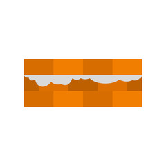 Wall of bricks icon in flat style isolated on white background. Construction symbol vector illustration