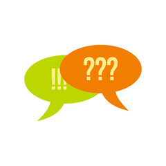 Bubble speech icon in flat style isolated on white background. Conversation symbol vector illustration