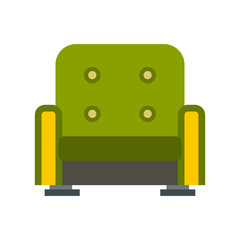 Armchair icon in flat style isolated on white background. Furniture symbol vector illustration