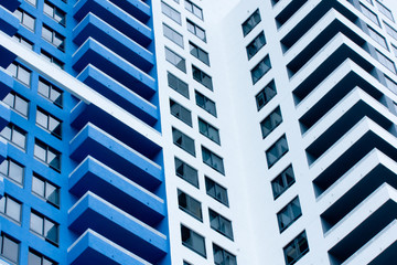 Blue and white building