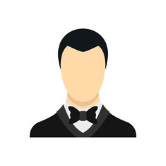 Groom icon in flat style isolated on white background. Wedding symbol vector illustration