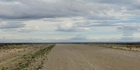 Road passing through landscape, Santa Cruz Province, Patagonia,