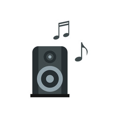 Portable music speacker icon in flat style isolated on white background. Device symbol vector illustration