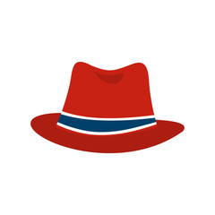 Hat icon in flat style isolated on white background. Headdress symbol vector illustration