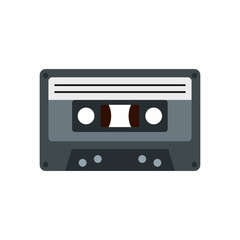 Audio cassette icon in flat style isolated on white background. Music symbol vector illustration