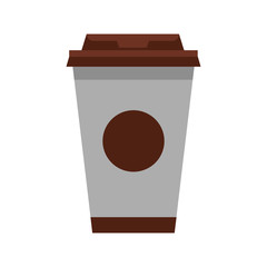 Cup of coffee icon in flat style isolated on white background. Drink symbol vector illustration
