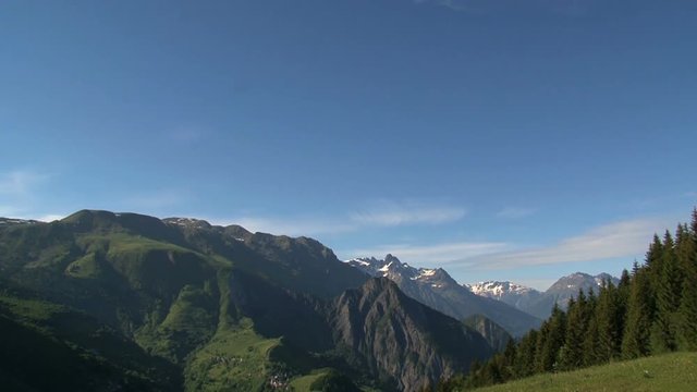 Time lapse from the clouds and shadow on the French Alps