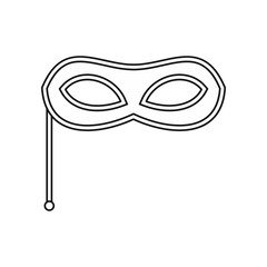 Carnival mask icon in outline style isolated on white background. Events and parties symbol vector illustration