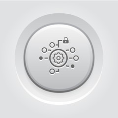 Security Settings Icon. Grey Button Design.