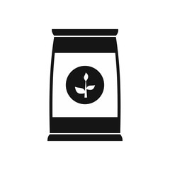 Flower seeds in package icon in simple style isolated on white background. Seedling symbol vector illustration