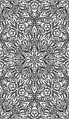 Seamless Abstract Tribal Black-White Pattern. Hand Drawn Ethnic