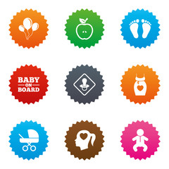 Pregnancy, maternity and baby care icons.