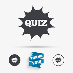 Quiz sign icon. Questions and answers game.