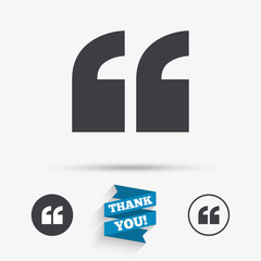 Quote sign icon. Quotation mark symbol.