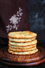 stack of cheese flat cakes
