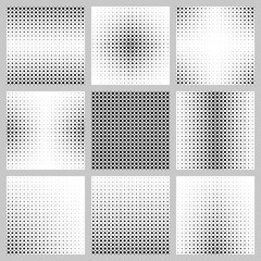 Black and white dot pattern set