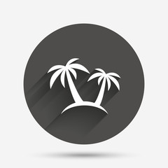 Palm Tree sign icon. Travel trip symbol.