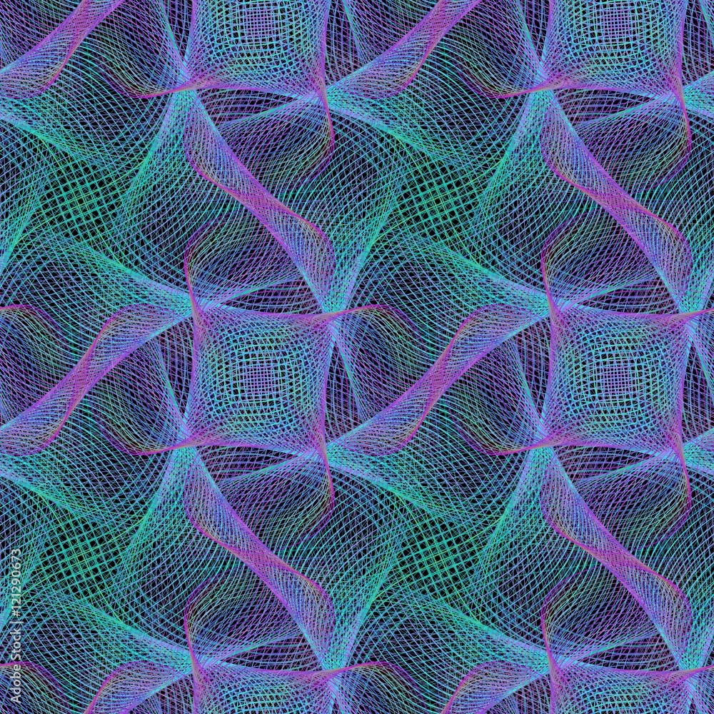 Poster blue seamless computer generated fractal pattern