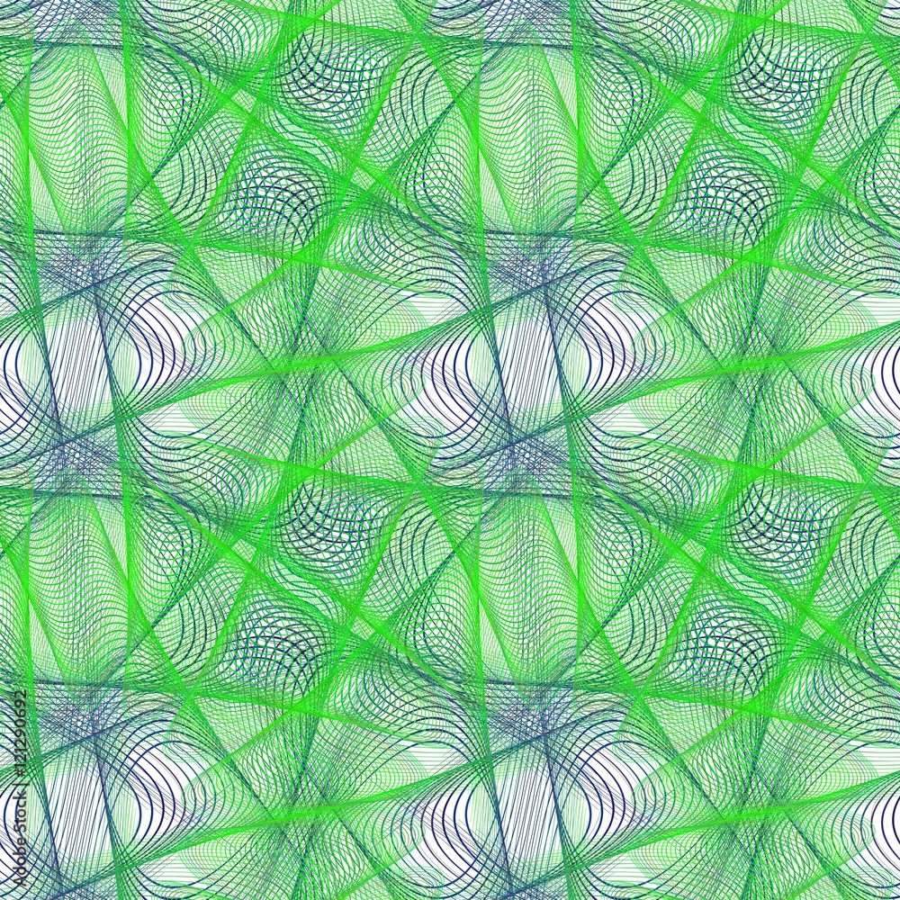 Poster green repeating computer generated fractal pattern