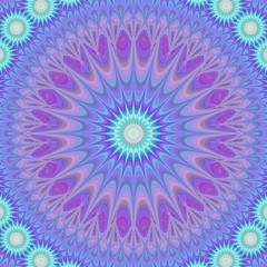 Blue abstract mandala fractal design background