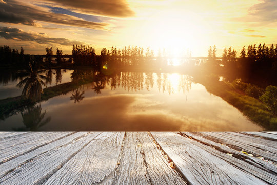 Fototapeta The perfect sky with cloud and sunrise in park