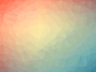 Rainbow orange blue gradient polygon shaped background