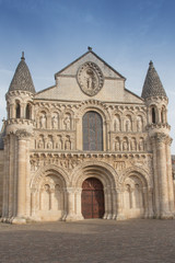 Fototapeta na wymiar Exterior of Notre Dame la Grande church in Poitiers
