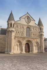 Exterior of Notre Dame la Grande church in Poitiers