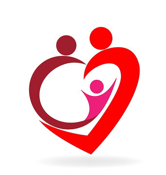Logo Family love heart vector design