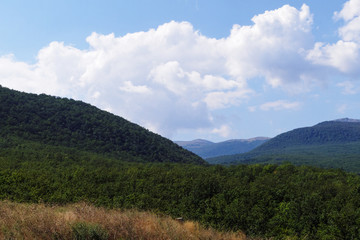 The hills and mountains. Beautiful Crimean landscape 