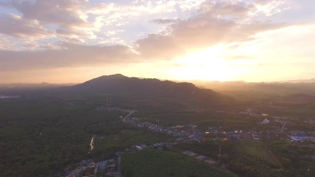 new view point in Phang Nga province at Baan Hinrom near Samed Nangshe view point photo from drone can see many islands in Phang Nga gulf