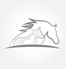 Logo horse cat and dog